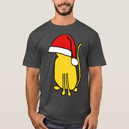 Yellow Cat in an Oversized Santa Hat Because Chris T_Shirt