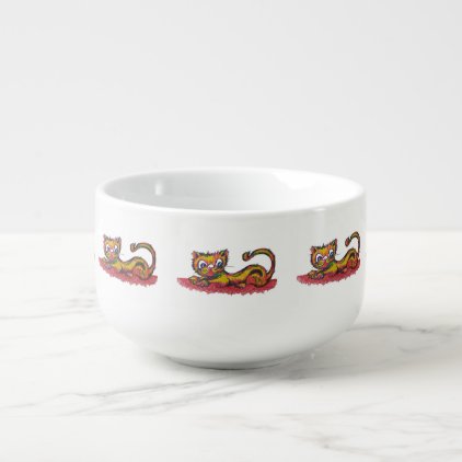 yellow cat soup mug