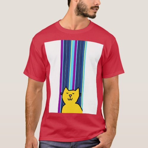 Yellow Cat Thinking T_Shirt