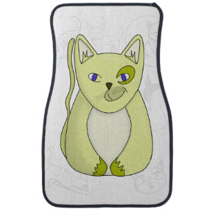 Yellow Cat with Naughty Smile Duvet Cover Car Floor Mat