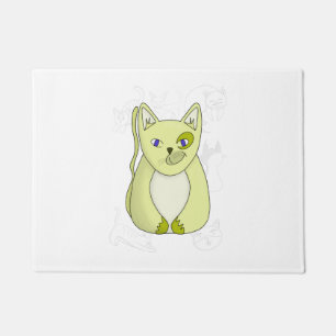 Yellow Cat with Naughty Smile Duvet Cover Doormat