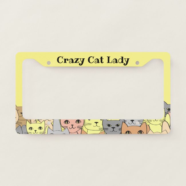 Yellow Cats License Plate Frame