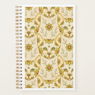 YELLOW CATS with FLOWERS Planner