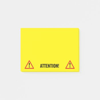 Yellow Caution Sign Notice Post-it® Notes by iprint at Zazzle