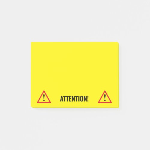 Yellow caution sign notice Post_it notes