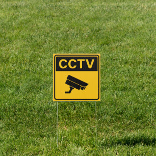 Yellow CCTV Warning Sign