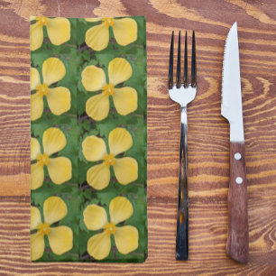 Yellow Celandine Poppy Floral Cloth Napkin