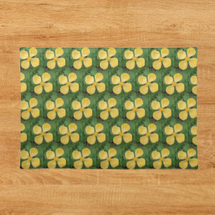 Yellow Celandine Poppy Floral Cloth Placemat