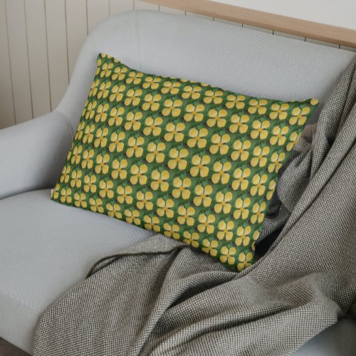 Yellow Celandine Poppy Floral Pattern Pillow Case