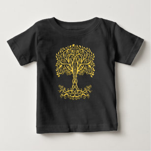 Yellow Celtic Tree Of Life Baby T-Shirt