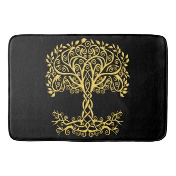 Yellow Celtic Tree Of Life Bath Mat by atteestude at Zazzle