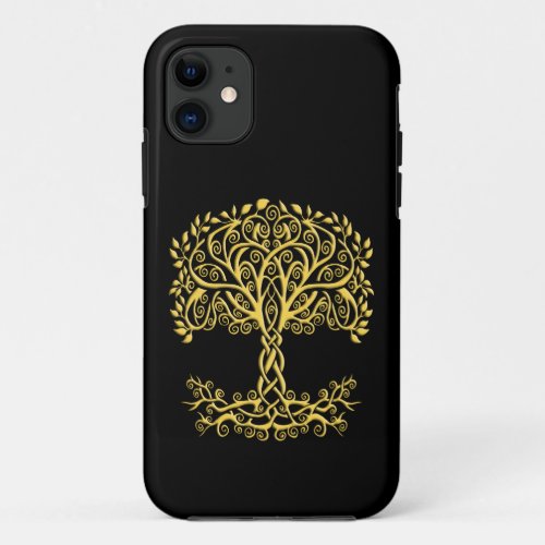 Yellow Celtic Tree Of Life iPhone 11 Case