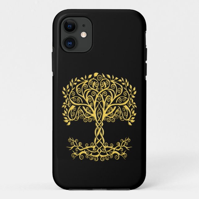 Yellow Celtic Tree Of Life Case-Mate iPhone Case (Back)