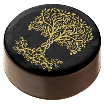 Yellow Celtic Tree Of Life Chocolate Covered Oreo by atteestude at Zazzle