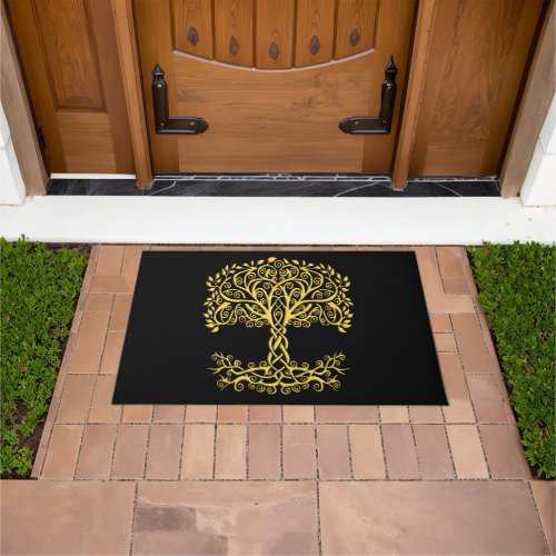 Yellow Celtic Tree Of Life Doormat