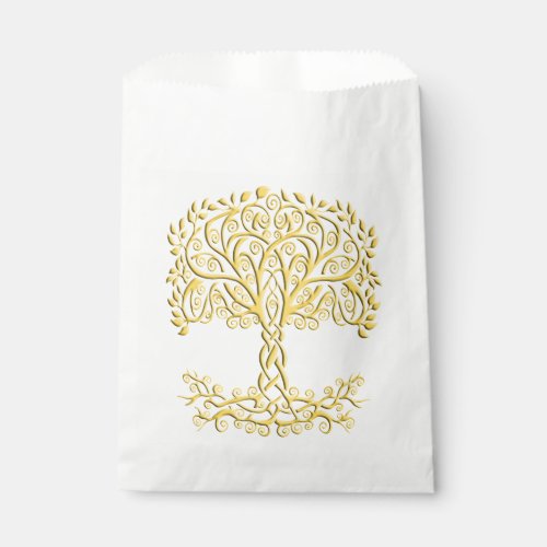 Yellow Celtic Tree Of Life Favor Bag