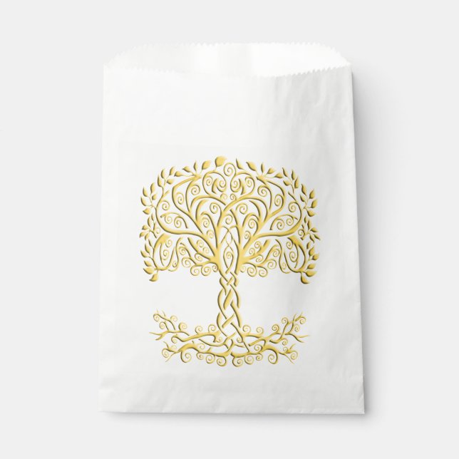 Yellow Celtic Tree Of Life Favor Bag (Front)