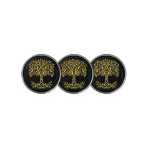 Yellow Celtic Tree Of Life Golf Ball Marker