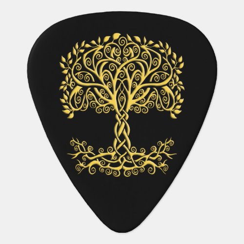 Yellow Celtic Tree Of Life Guitar Pick