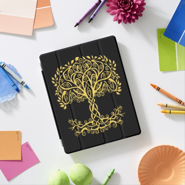 Yellow Celtic Tree Of Life iPad Smart Cover (In Situ)