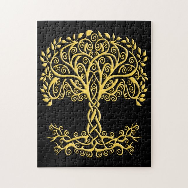 Yellow Celtic Tree Of Life Jigsaw Puzzle (Vertical)