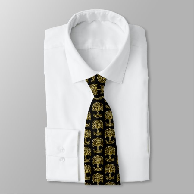 Yellow Celtic Tree Of Life Neck Tie (Tied)