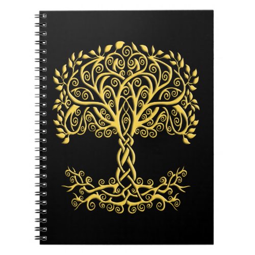 Yellow Celtic Tree Of Life Notebook
