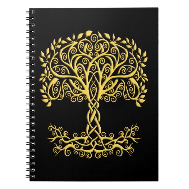 Yellow Celtic Tree Of Life Notebook (Front)