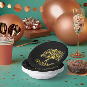 Yellow Celtic Tree Of Life Paper Bowls