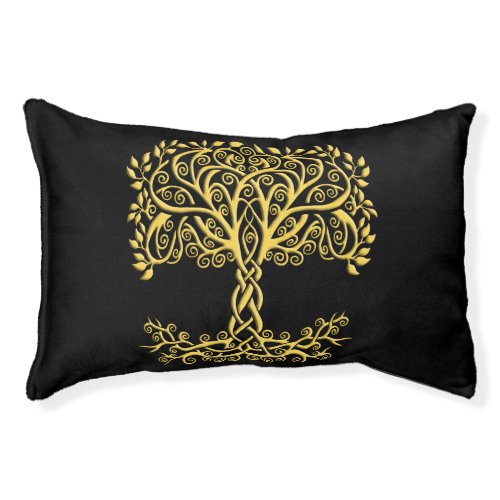 Yellow Celtic Tree Of Life Pet Bed