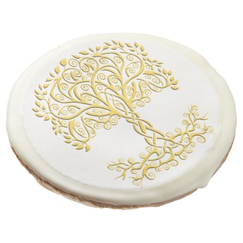 Yellow Celtic Tree Of Life Sugar Cookie