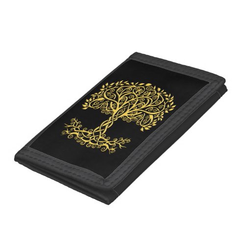 Yellow Celtic Tree Of Life Trifold Wallet