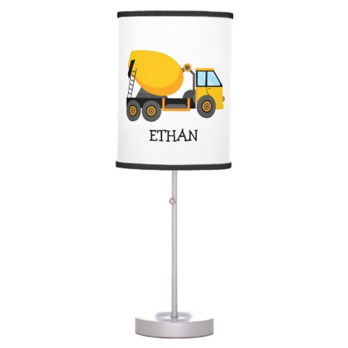 Yellow Cement Truck Custom Childs Bedroom  Table Lamp