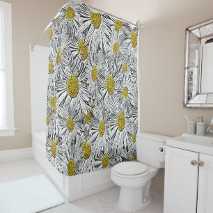 Yellow Centered Daisies Shower Curtain