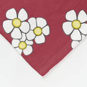 Yellow Centered Daisy Fleece Blanket