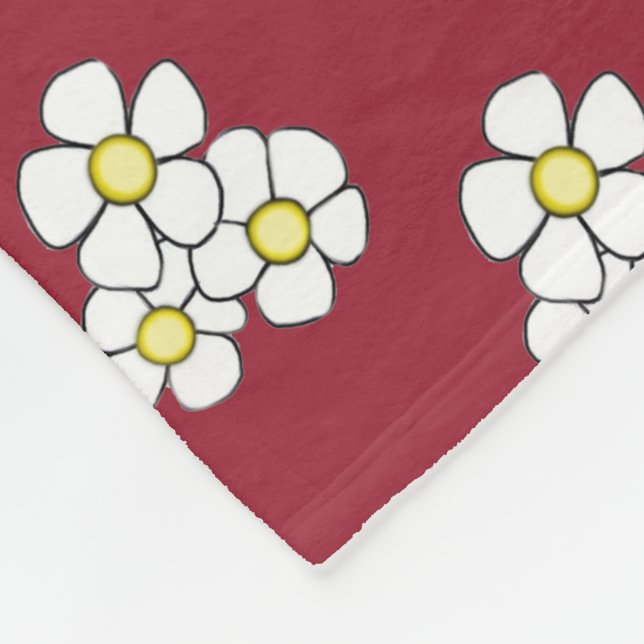 Yellow Centered Daisy Fleece Blanket (Corner)
