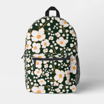 Yellow Centered White Flowers & Green Background