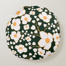 Yellow Centered White Flowers & Green Background