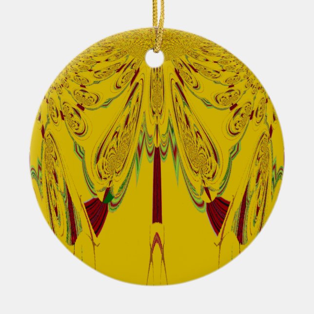 Yellow Ceramic Ornament (Front)