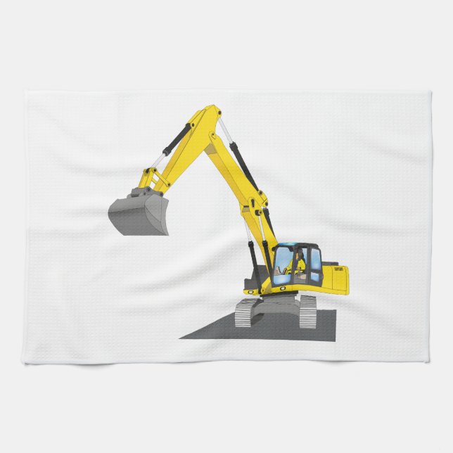 yellow chain excavator towel (Horizontal)