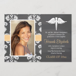 Yellow Chalkboard Nursing School Graduation Invitation