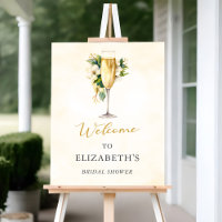 Yellow Champagne Brunch and Bubbly Welcome Sign