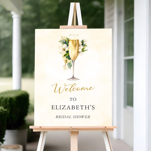 Yellow Champagne Brunch and Bubbly Welcome Sign (Creator Uploaded)