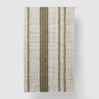 Yellow Charcoal Geometric Grid Modern knit crossha Blackout Curtains