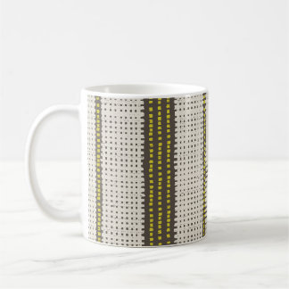 Yellow Charcoal Geometric Grid Modern knit crossha Coffee Mug