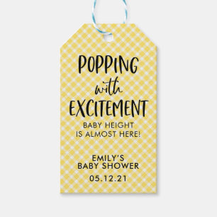 Yellow Check Gender Neutral Baby Shower Favor Tags