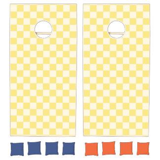 Yellow Checkerboard Cornhole Set