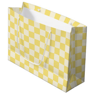 Yellow Checkerboard Large Gift Bag