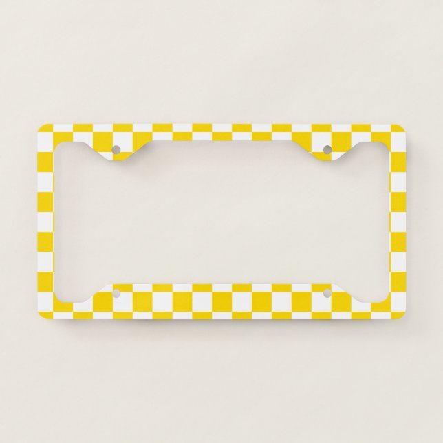 Yellow Checkerboard License Plate Frame (Front)