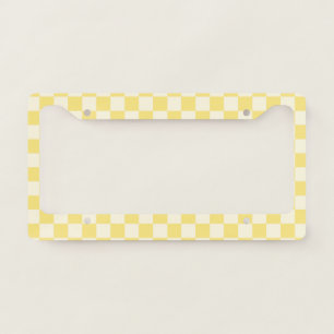 Yellow Checkerboard License Plate Frame